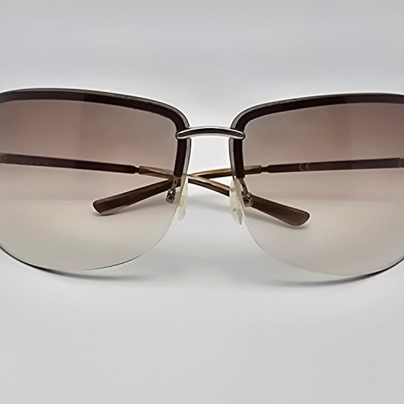 *SOLD* Gucci GG2782/S Gold Frame Brown Gradient Lens Semi-Rimless Sunglasses - Picture 13 of 15